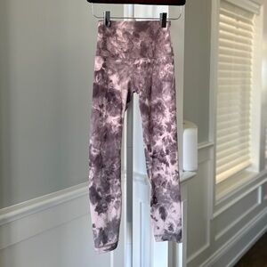 Lululemon Align Crop Leggings Pink Purple Marble Print Size 2